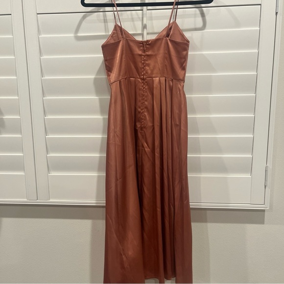 H & M Pink Satin Girly Barbie Midi Dress Formal Womens Size 2 - Picture 5 of 6